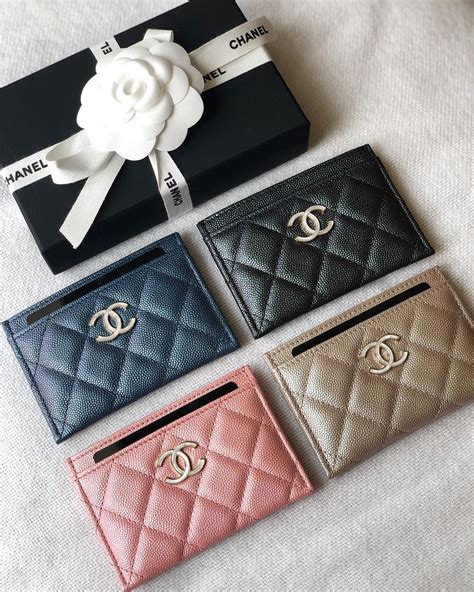 chanel wallet card holder white|Chanel small card holder price.